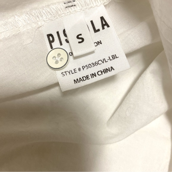 PISTOLA Kaelynn Ruffle Top Le Blanc | Womens  Denim Tops Sz Small Anthropologie - Picture 8 of 8